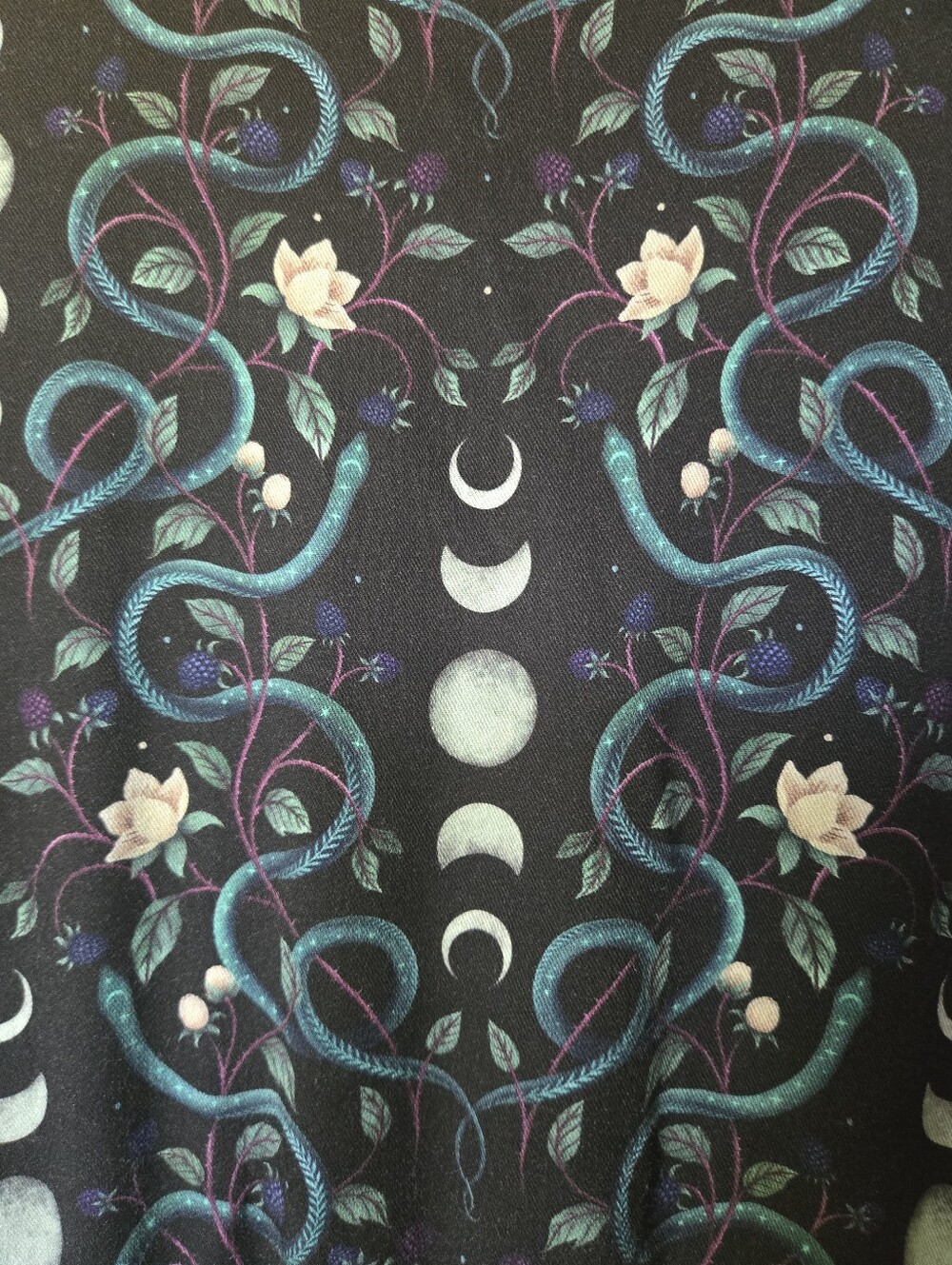 Disturbia Serpent Moon print Button-Front Midi Dress - Picture 4 of 4